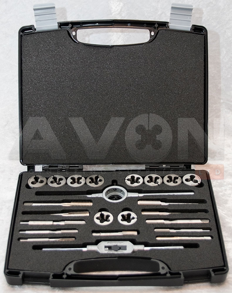 Set Maschio E Filiera 1 1/8-12 UNF Destri, HSS, Per Filettatura Metalli, Utensile Manuale O Macchina